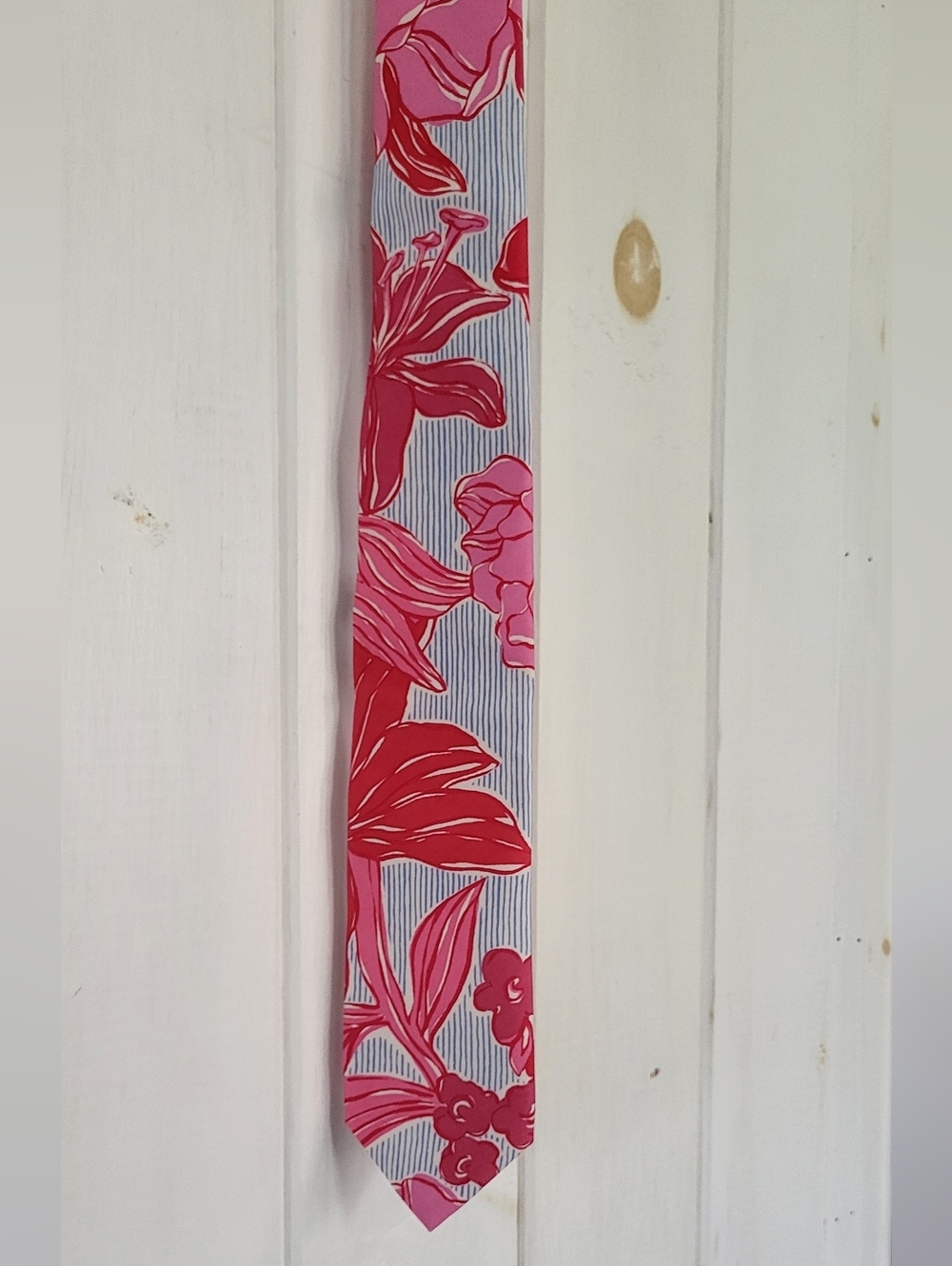 Vineyard Vines Silk Kentucky Derby Stripe Floral Tie